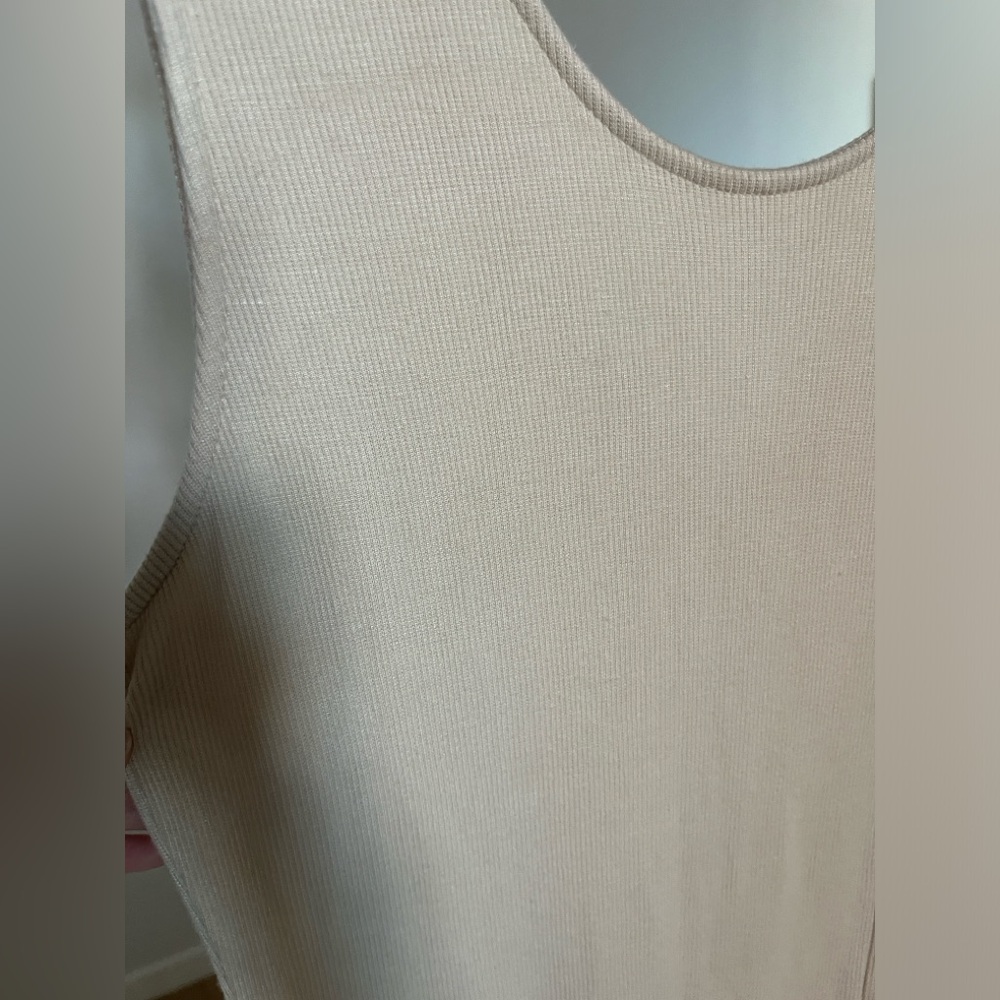 Three Dots Rib Slit Tank Dress | Sandshell - Picture 3 of 10